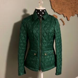 Burberry Brit Ivymoore quilted green jacket